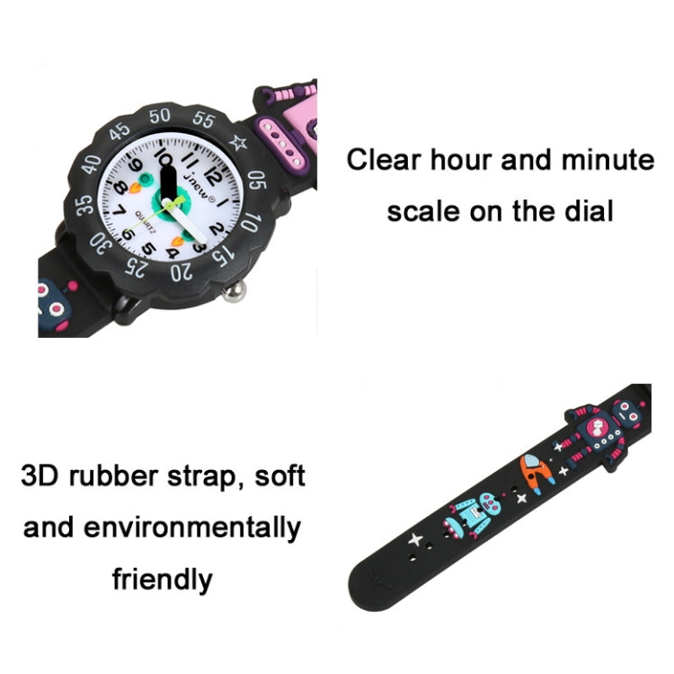 JNEW A342-86170 Children Cartoon Jelly Silicone Strap Quartz Watch Reluova