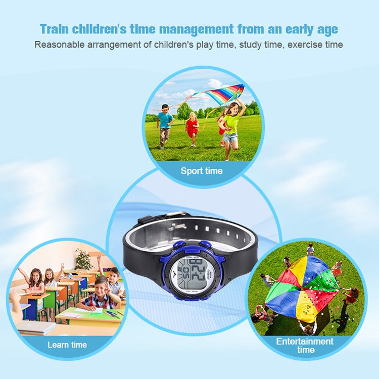 JNEW Children Multi-Function Colorful Backlight Waterproof Sports Electronic Watch Reluova