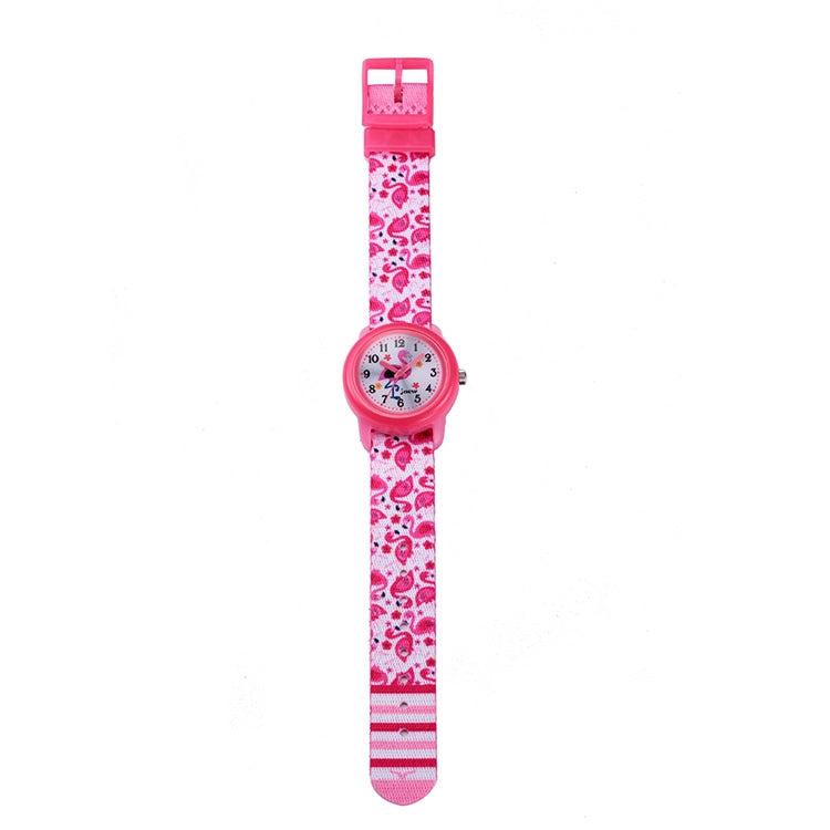 JNEW A369-86321 Children Waterproof Time Cognitive Cartoon Ribbon Quartz Watch Reluova