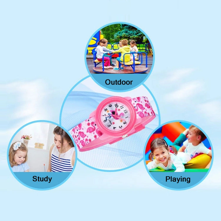 JNEW A369-86321 Children Waterproof Time Cognitive Cartoon Ribbon Quartz Watch Reluova