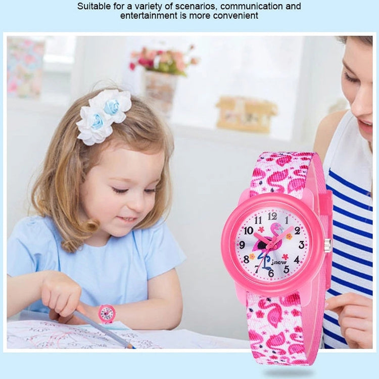 JNEW A369-86321 Children Waterproof Time Cognitive Cartoon Ribbon Quartz Watch Reluova