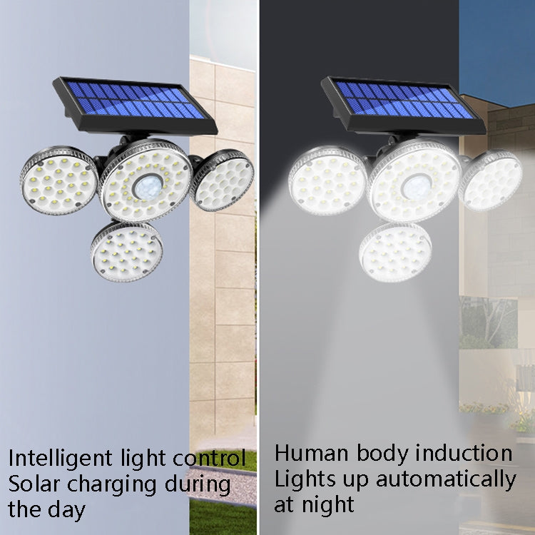 TG-TY051 4-Head Rotatable Solar Wall Light Body Sensor Outdoor Garden Waterproof Corridor Garden Lighting Street Light, Spec: