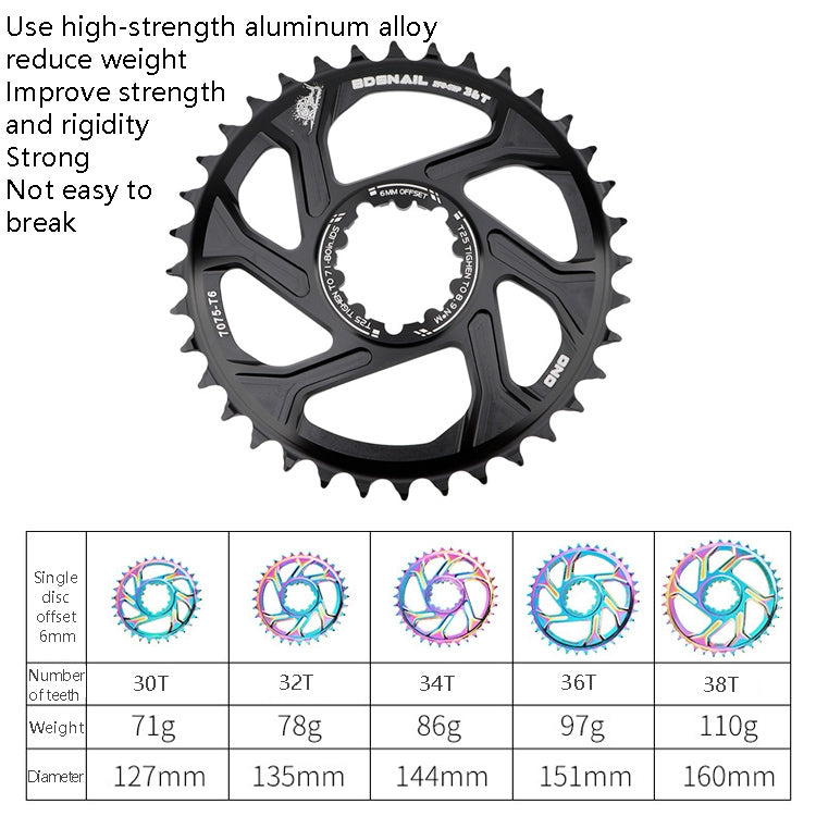 BDSNAIL Mountain Bike Single Disk GXP Direct-Shaped Integrated Disk Positive And Negative Tooth Disc Reluova