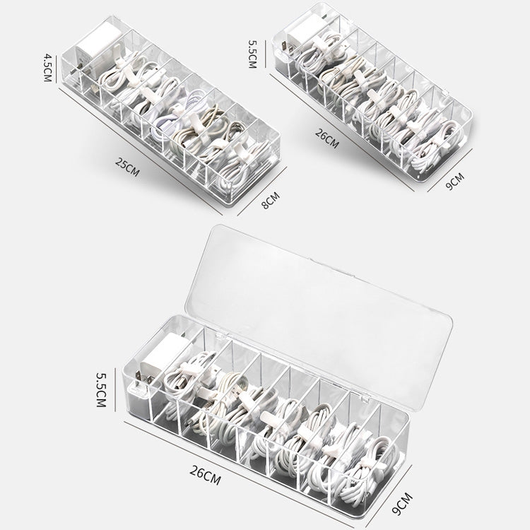 Dust Storage Line Box Hub Finishing Box Desktop Data Cable Storage Box, Specification: 8 Grid Basic