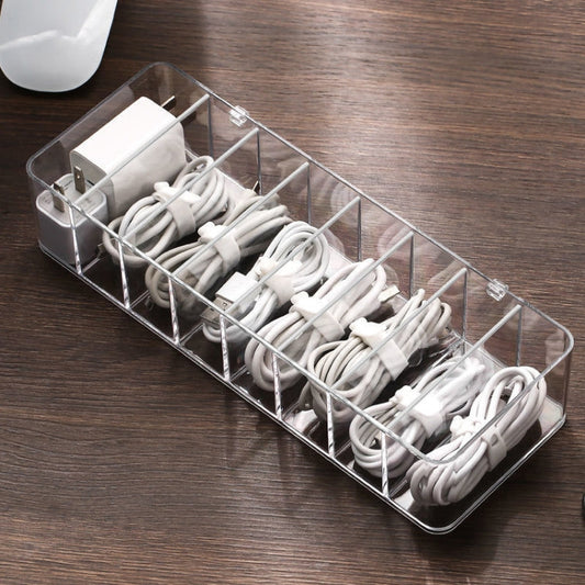 Dust Storage Line Box Hub Finishing Box Desktop Data Cable Storage Box, Specification: 8 Grid Basic