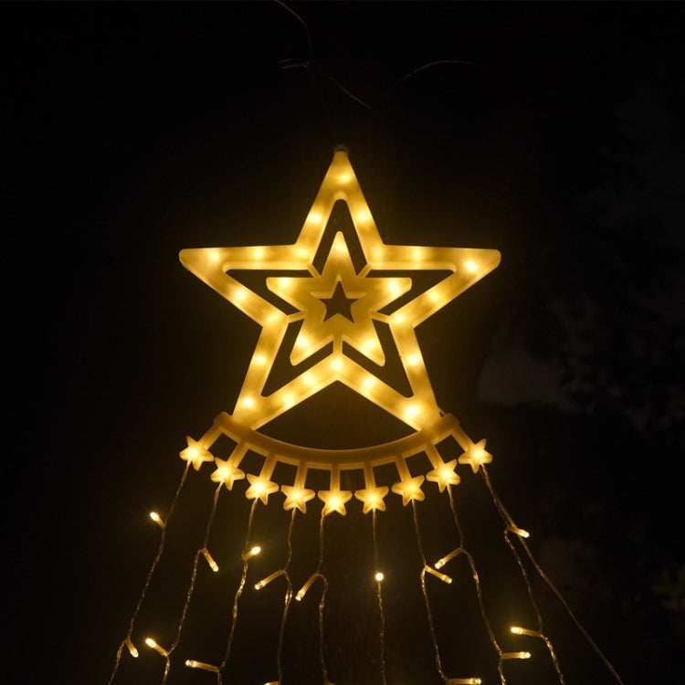 10LM 350 LED Star Waterfall Light Christmas Tree String Lights Outdoor Meteor Light, Plug Spec: