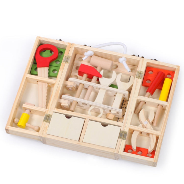 Wooden Carpenter Tool Set Maintenance Box Wooden Educational Toy for Children Reluova