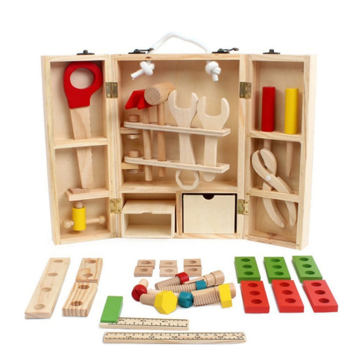 Wooden Carpenter Tool Set Maintenance Box Wooden Educational Toy for Children