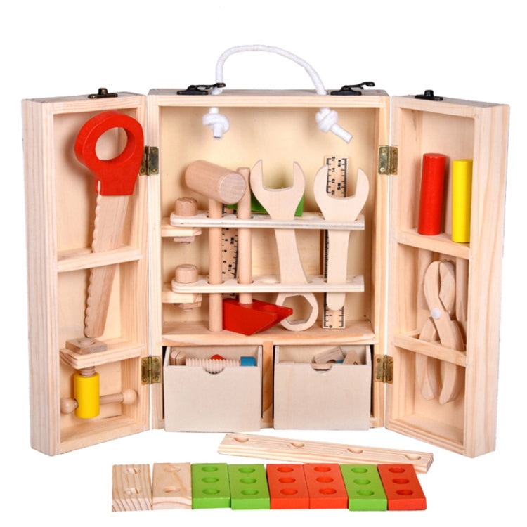 Wooden Carpenter Tool Set Maintenance Box Wooden Educational Toy for Children