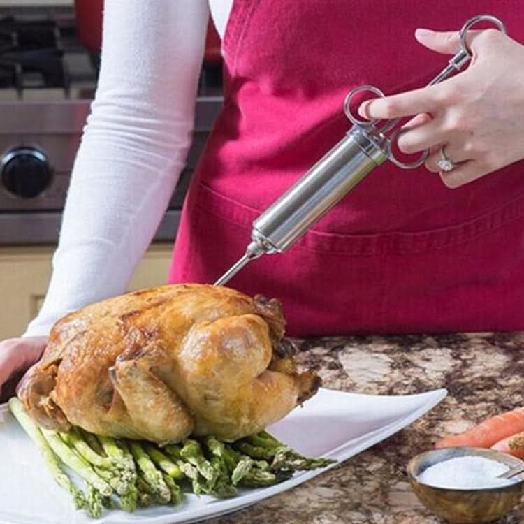 Stainless Steel Seasoning Turkey Syringe Kitchen Seasoning Syringe Reluova