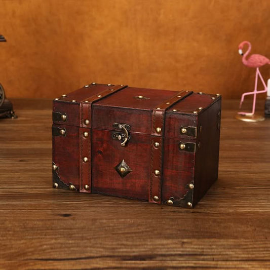 Wooden Square Vintage Jewelry Storage Box Indoor Shooting Props,Specification：