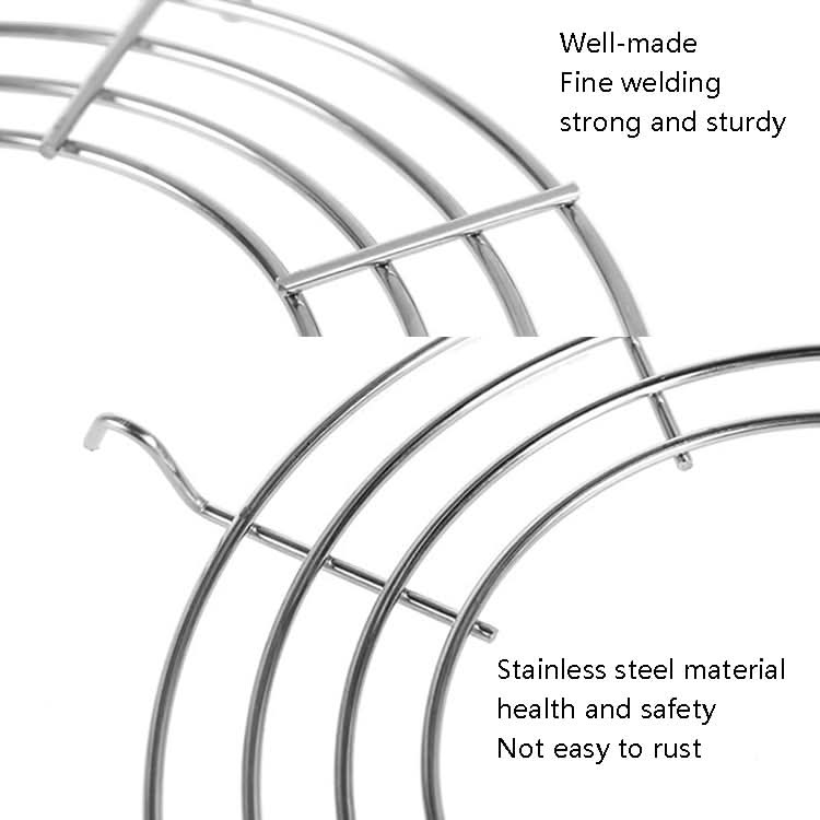 Semi-Circular Stainless Steel Drain Rack Kitchen Steamed Vegetables Rack, Size: Large 30cm Reluova