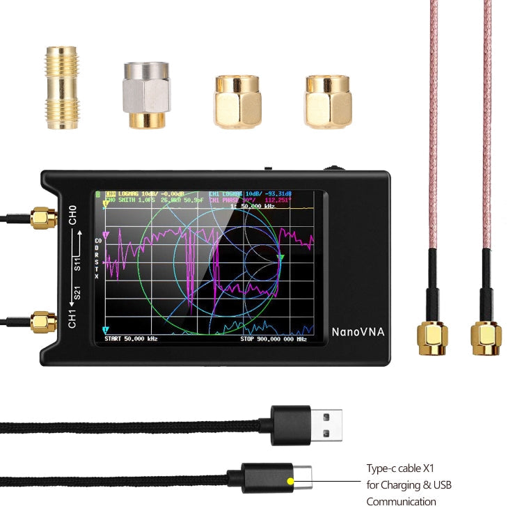 NANOVNA-H Upgraded Version 2.8 Inch TFT 50Khz-1.5Ghz Vector Network Antenna Analyzer MF HF VHF UHF With SD Card Slot Without Card