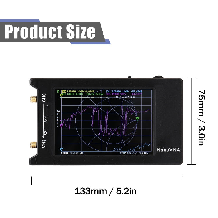 NANOVNA-H Upgraded Version 2.8 Inch TFT 50Khz-1.5Ghz Vector Network Antenna Analyzer MF HF VHF UHF With SD Card Slot Without Card