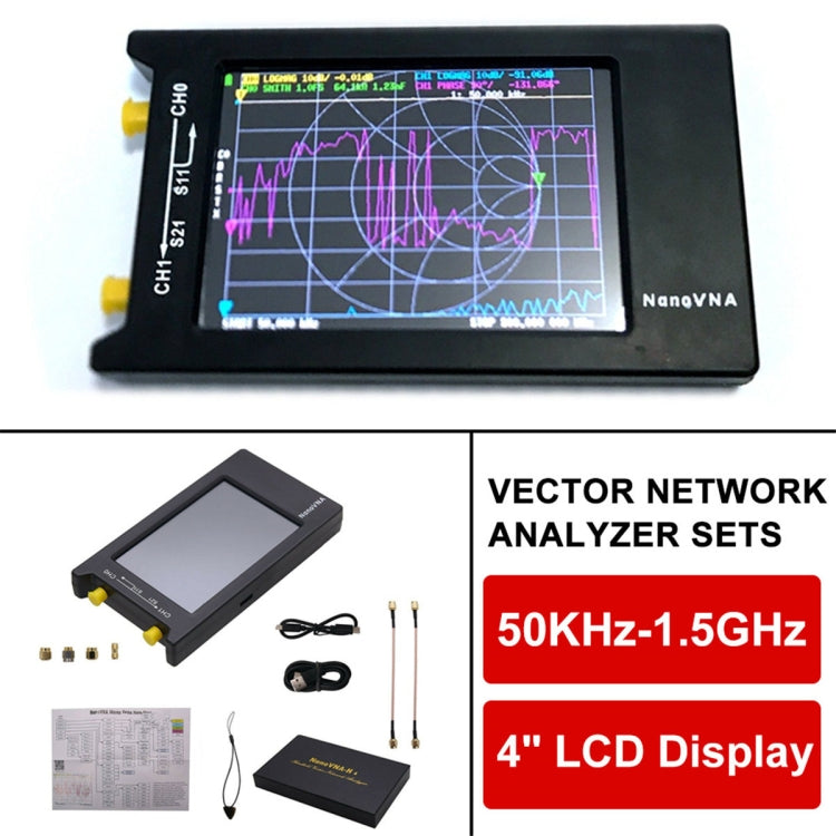 NANOVNA-H Upgraded Version 2.8 Inch TFT 50Khz-1.5Ghz Vector Network Antenna Analyzer MF HF VHF UHF With SD Card Slot Without Card