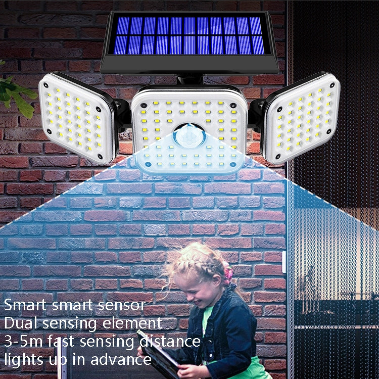 Solar 3-Head Rotatable Wall Lights Human Sense Outdoor Waterproof Garden Street Light My Store