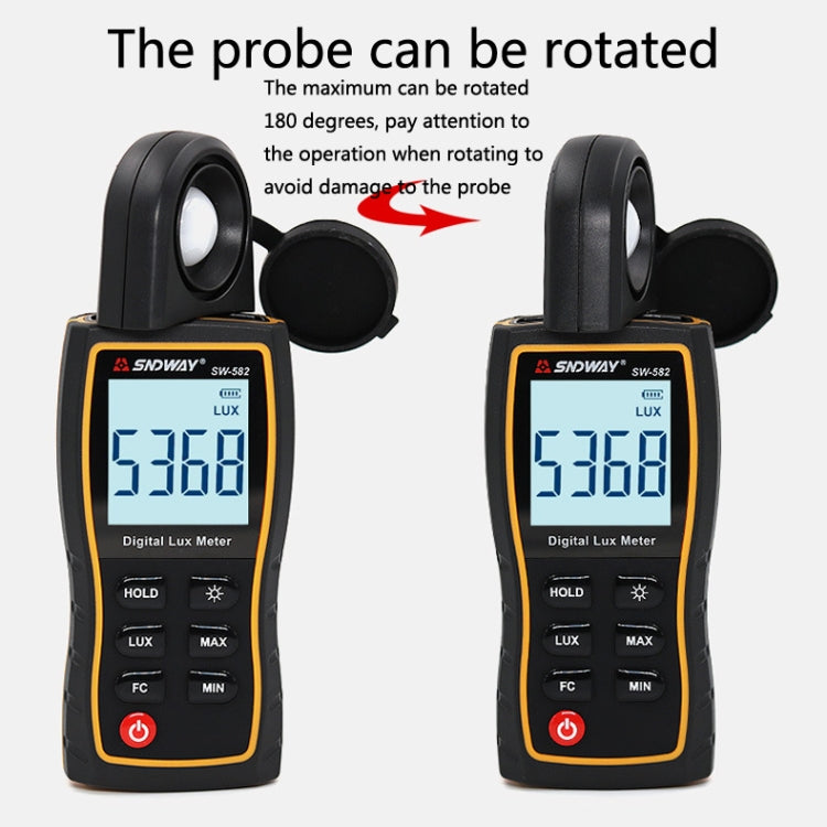 SNDWAY SW582 Handheld Digital Illuminance Meter High-Precision Digital Light Meter