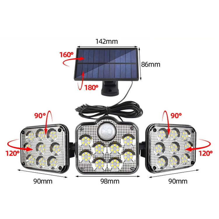 TG-TY075 Solar 3-Head Rotatable Wall Light Body Sensation Outdoor Waterproof Garden Light, Style: My Store