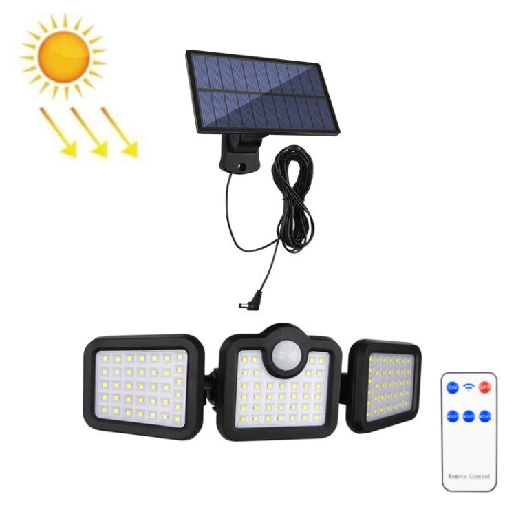 TG-TY075 Solar 3-Head Rotatable Wall Light Body Sensation Outdoor Waterproof Garden Light, Style: