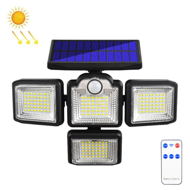 TG-TY085 Solar 4-Head Rotatable Wall Light with Remote Control Body Sensing Outdoor Waterproof Garden Lamp, Style: