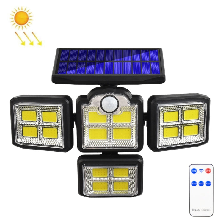 TG-TY085 Solar 4-Head Rotatable Wall Light with Remote Control Body Sensing Outdoor Waterproof Garden Lamp, Style: My Store