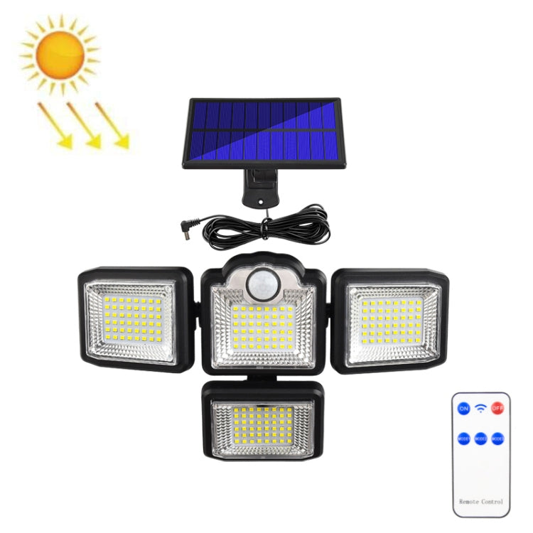 TG-TY085 Solar 4-Head Rotatable Wall Light with Remote Control Body Sensing Outdoor Waterproof Garden Lamp, Style: My Store