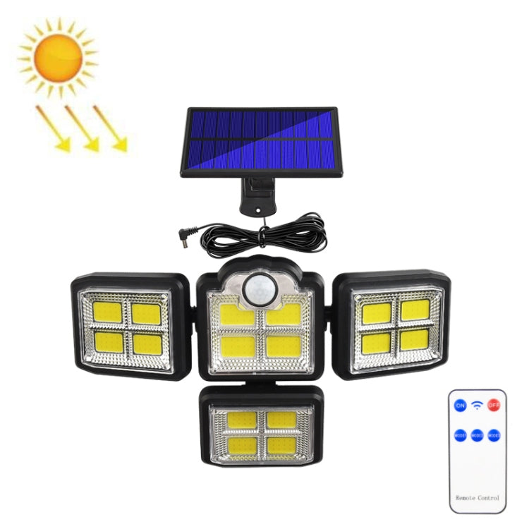 TG-TY085 Solar 4-Head Rotatable Wall Light with Remote Control Body Sensing Outdoor Waterproof Garden Lamp, Style: My Store