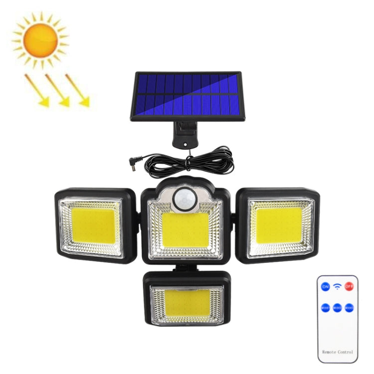 TG-TY085 Solar 4-Head Rotatable Wall Light with Remote Control Body Sensing Outdoor Waterproof Garden Lamp, Style: My Store