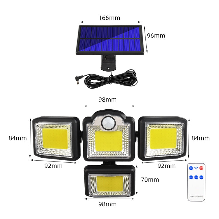 TG-TY085 Solar 4-Head Rotatable Wall Light with Remote Control Body Sensing Outdoor Waterproof Garden Lamp, Style: My Store