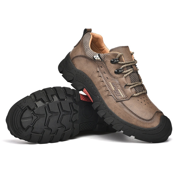 XZ2182 Autumn Men Outdoor Hiking Shoes Cowhide Laced Thick-Soled Men Shoes Reluova