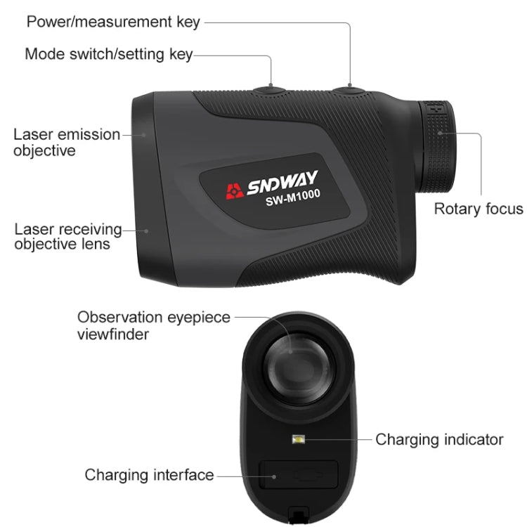 SNDWAY Telescope Golf Rangefinder Handheld Outdoor Altitude Angle Rangefinder Reluova