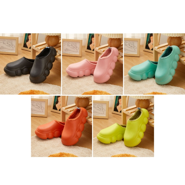 Indoor And Outdoor Pure Color Soft Waterproof Thick-Soled Cotton Slippers Reluova