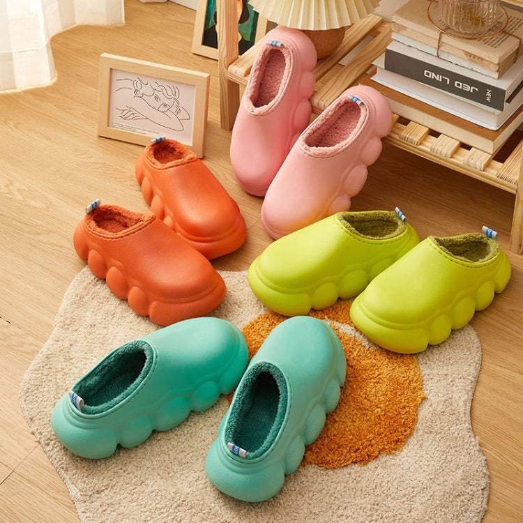 Indoor And Outdoor Pure Color Soft Waterproof Thick-Soled Cotton Slippers Reluova