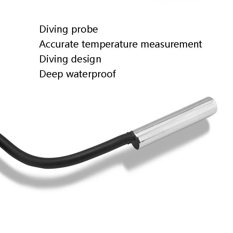 Fish Tank Digital Thermometer Waterproof Probe Electronic Measuring Thermometer, Line Length: 5m (Black) - Reluova