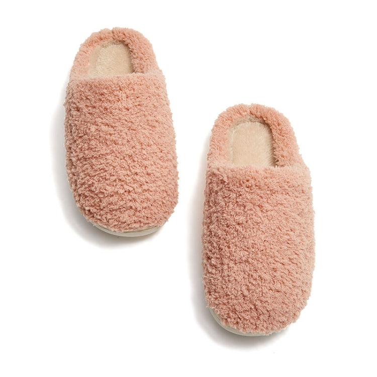 Autumn And Winter Indoor Pure Color Couple Cotton Slippers Reluova