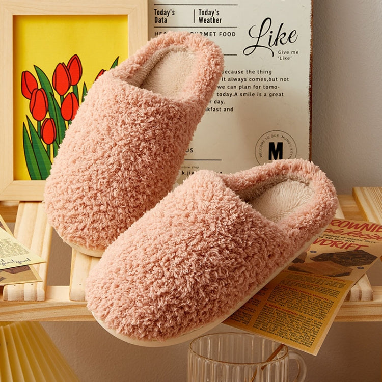 Autumn And Winter Indoor Pure Color Couple Cotton Slippers Reluova