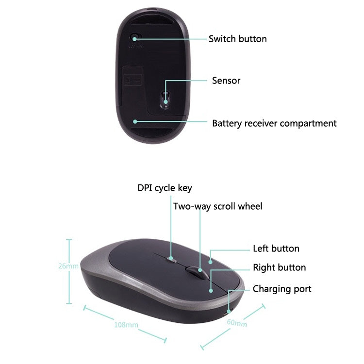 M030 4 Keys 1600DPI Laptop Office Mute Mouse, Style: My Store