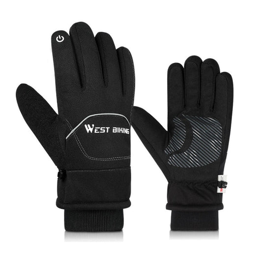 WEST BIKING YP0211221 Winter Warm Fleece Riding Gloves Non-Slip Waterproof Touch Screen Gloves