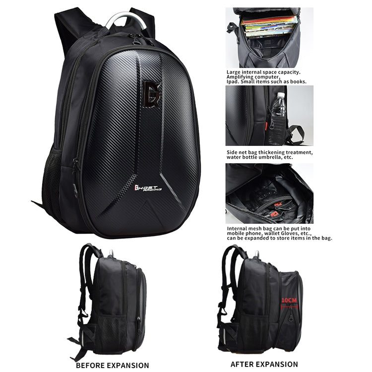 GHOST RACING GR-BB02 Men Motorcycle Riding Backpack Helmet Hard Shell Backpack Locomotive Travel Computer Bag