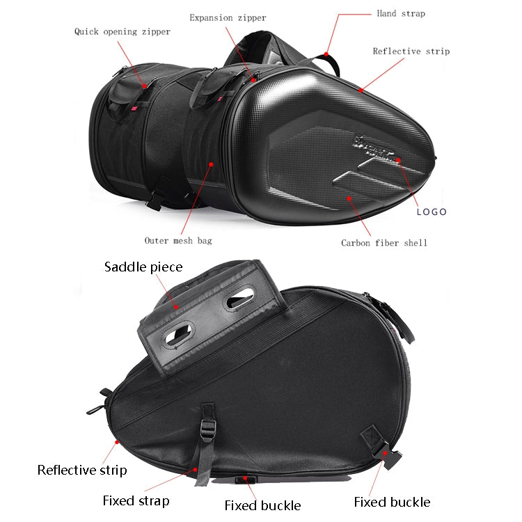 GHOST RACING GR-MAB01 Motorcycle Saddle Bag Locomotive Bilateral Helmet Travel Cycling Bag