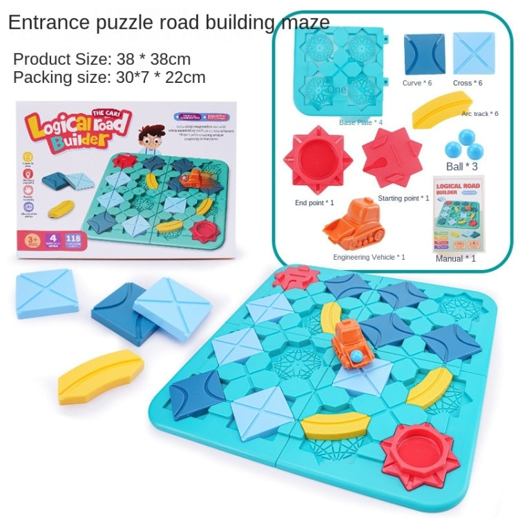 Tabletop Game Road Builder Maze Thinking Logical Reasoning Pull Back Forklift Children Toy