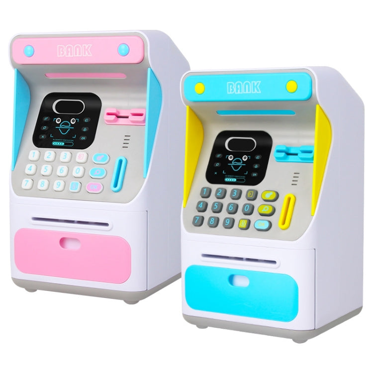 8010 Simulated Face Recognition ATM Machine Piggy Bank Password Automatic Rolling Money Safe Piggy Bank,Style: