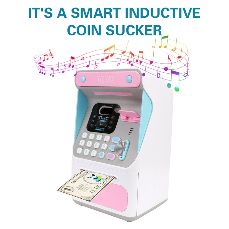 8010 Simulated Face Recognition ATM Machine Piggy Bank Password Automatic Rolling Money Safe Piggy Bank,Style: