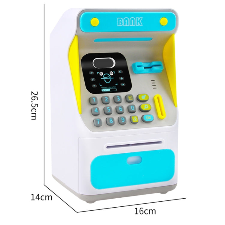 8010 Simulated Face Recognition ATM Machine Piggy Bank Password Automatic Rolling Money Safe Piggy Bank,Style: