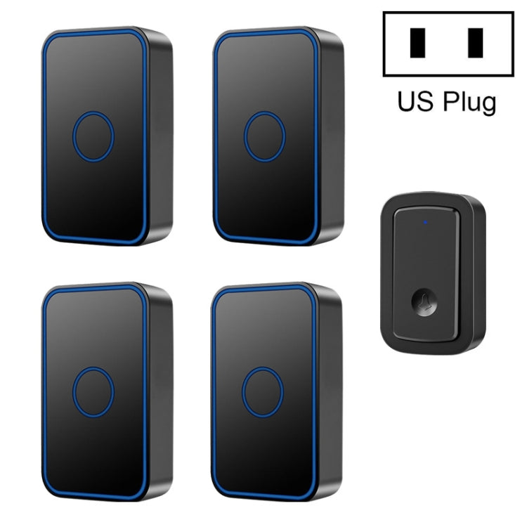 CACAZI A19 1 For 4 Wireless Music Doorbell without Battery