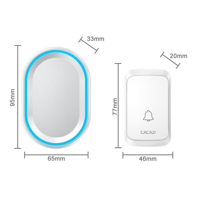 CACAZI A80 1 For 1 Wireless Music Doorbell without Battery