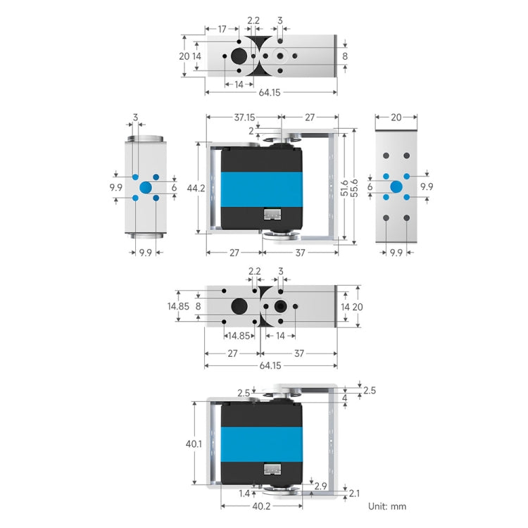 Waveshare 24703 25kg.cm Wide Range Voltage ST3020 Serial Bus Aervo Reluova