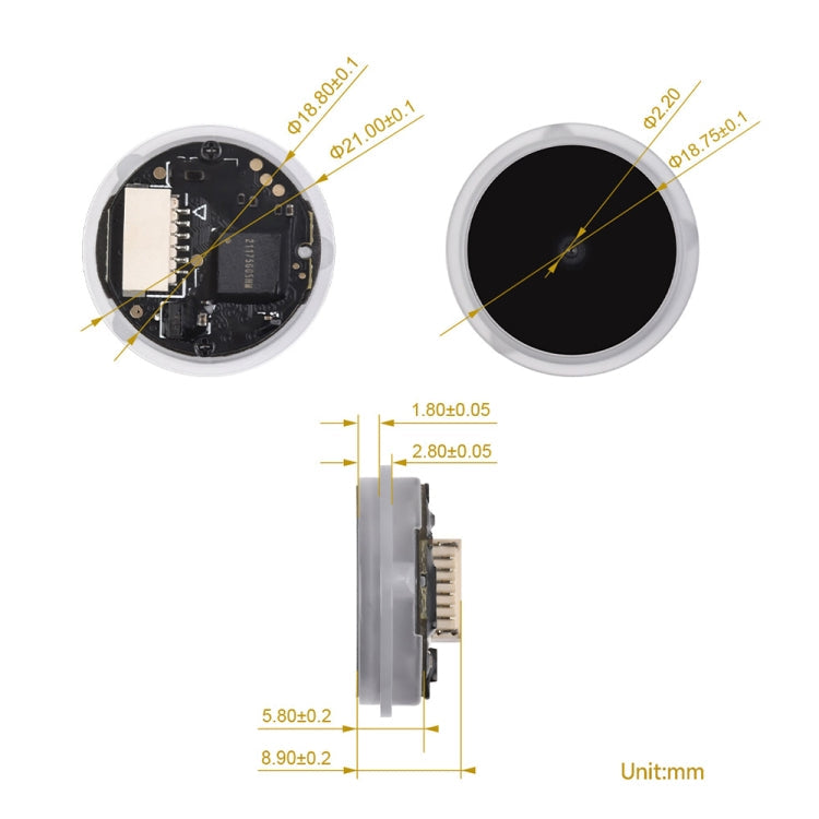 Waveshare 25515 Round 2D Codes Scanner Module Barcode/QR Code Reader, With LED Indicator Reluova