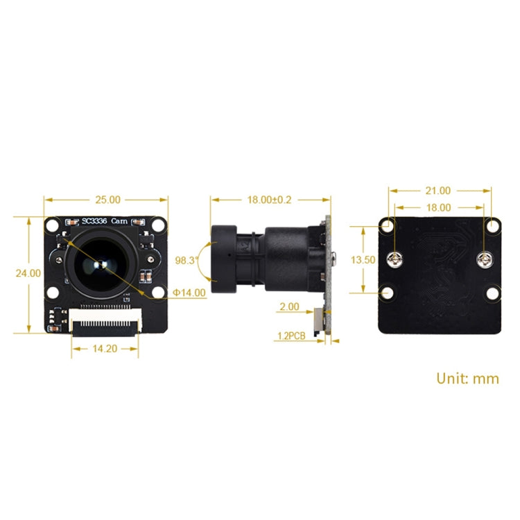 Waveshare 25553 SC3336 3MP 1/2.8-Inch F2.0 Camera Module (B) Reluova