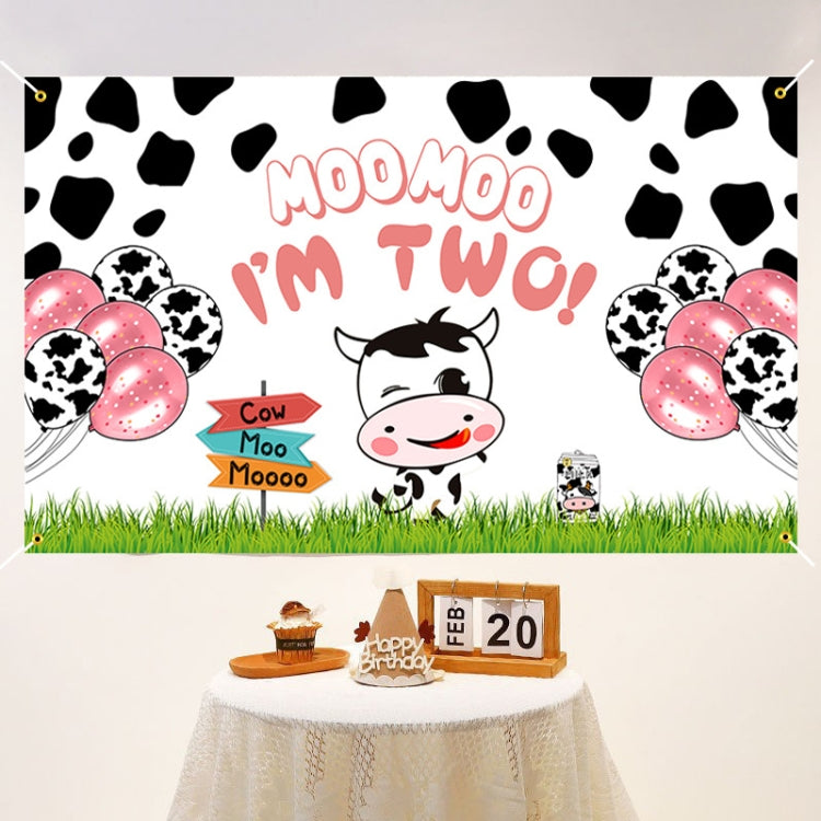 Cartoon Cow Theme Birthday Party Decoration Background Cloth Photography Banner My Store